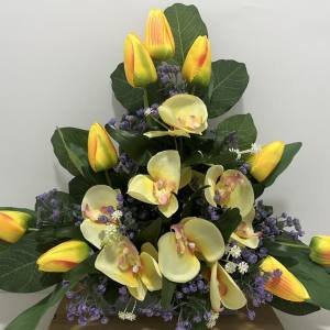 JARDINERA TULIPANES AMARILLOS