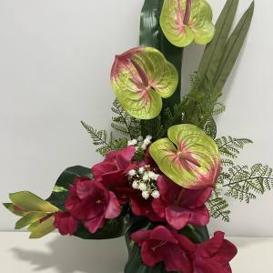 RAMO ANTHURIUMS VERDE-FUXIA